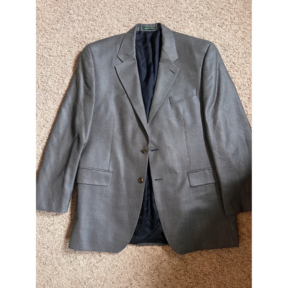 Lauren Ralph Lauren Mens Gray Blue Micro Houndstooth Blazer Sport Coat Canada
